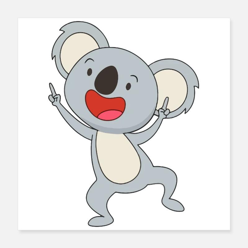 Dancing Koala Joy Poster 40x40 cm