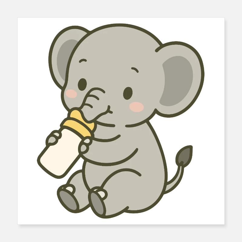 Tiny Trunk Sip Poster 40x40 cm
