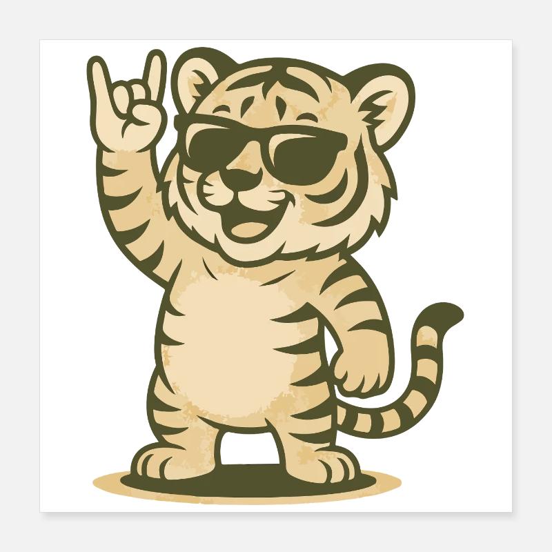 Rock'n'Roar Tiger Poster 16" x 16" (40x40 cm)