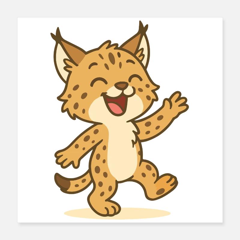 Lynx dansant Poster 40 x 40 cm
