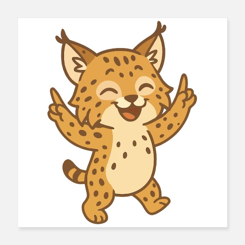 Célébrer le lynx Poster 40 x 40 cm