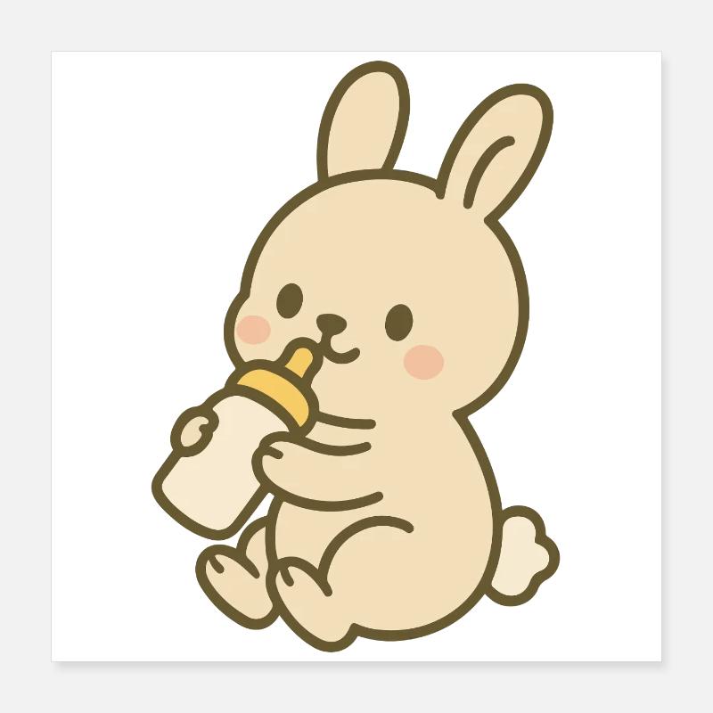 Lapin en flacon Poster 40 x 40 cm