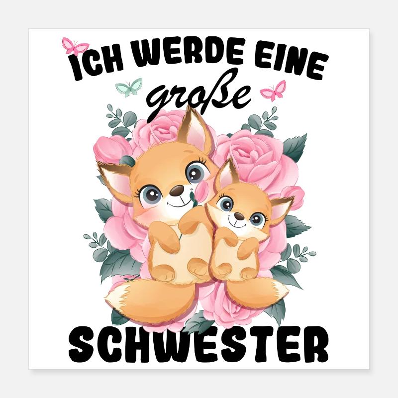 Nachwuchs Verkünden Ich Werde Große Schwester 2027 Poster 40x40 cm