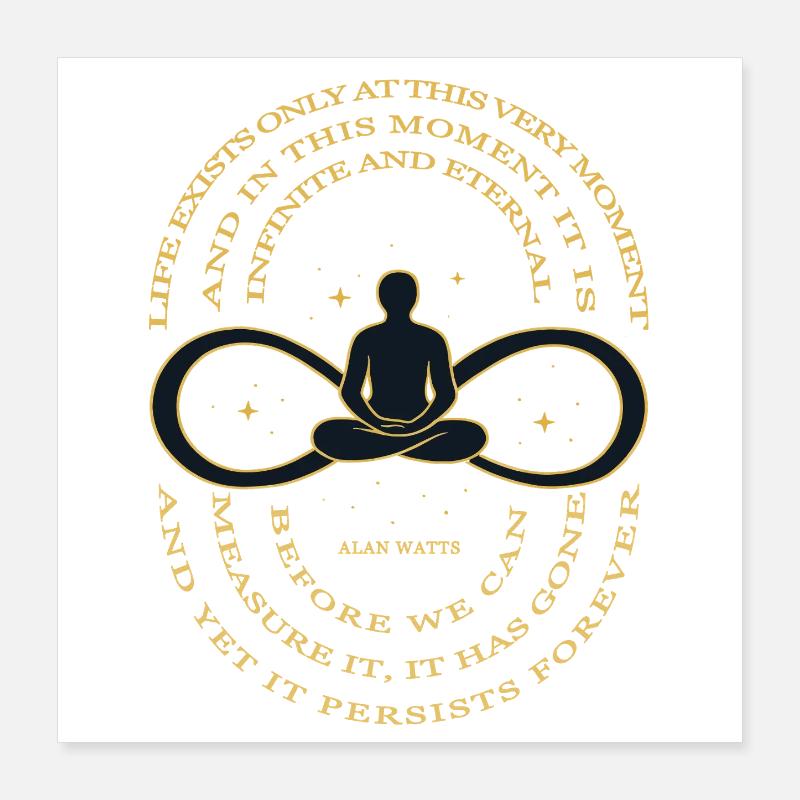 T-shirt Alan Watts Time Infinity Poster 40 x 40 cm