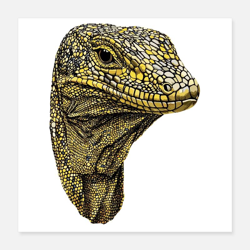 Waran Echse Reptil Komodowaran Bindenwaran Lizard Poster 40x40 cm