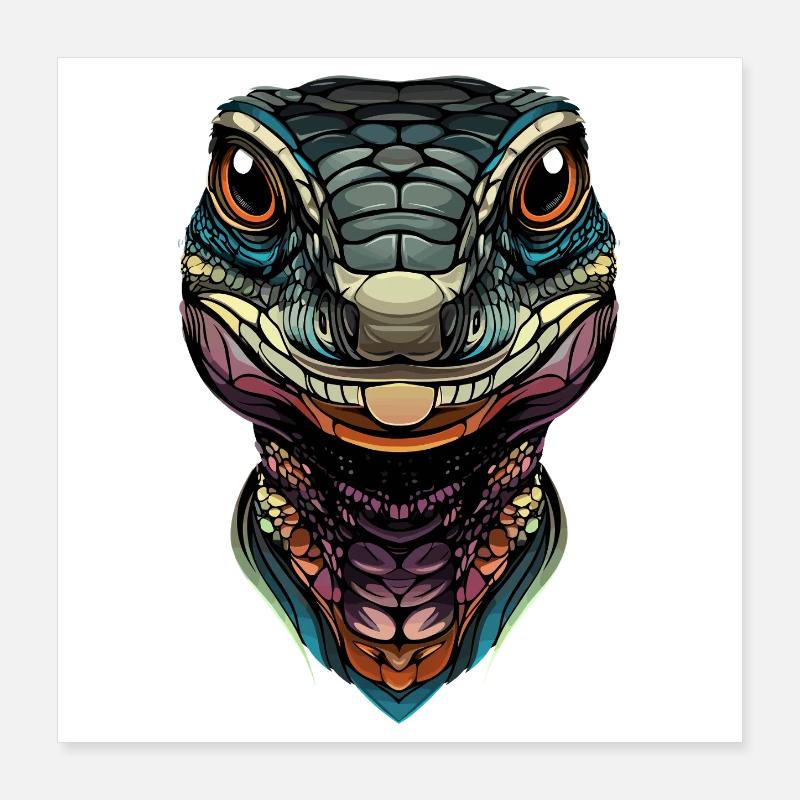 Waran Echse Reptil Komodowaran Bindenwaran Lizard Poster 40x40 cm