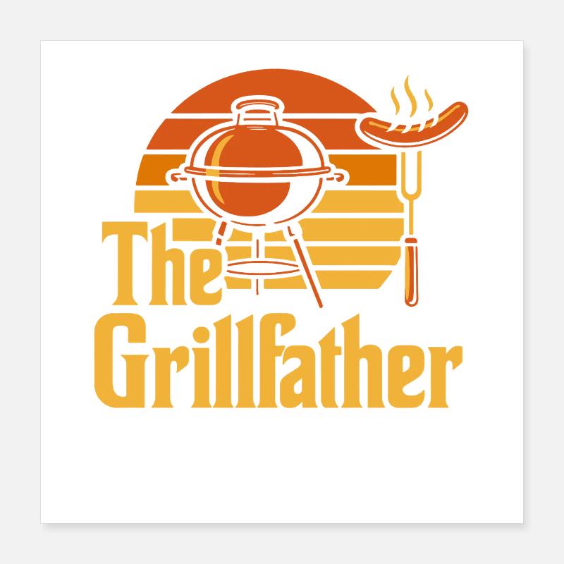 Le Grillfather – BBQ Fire & Meat Poster 40 x 40 cm