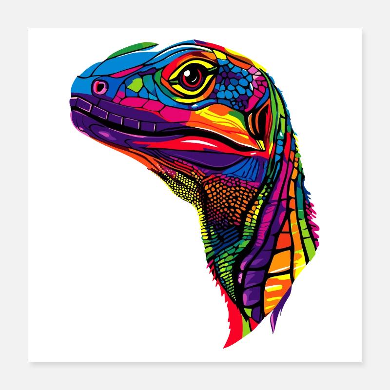 Waran Echse Reptil Komodowaran Bindenwaran Lizard Poster 40x40 cm
