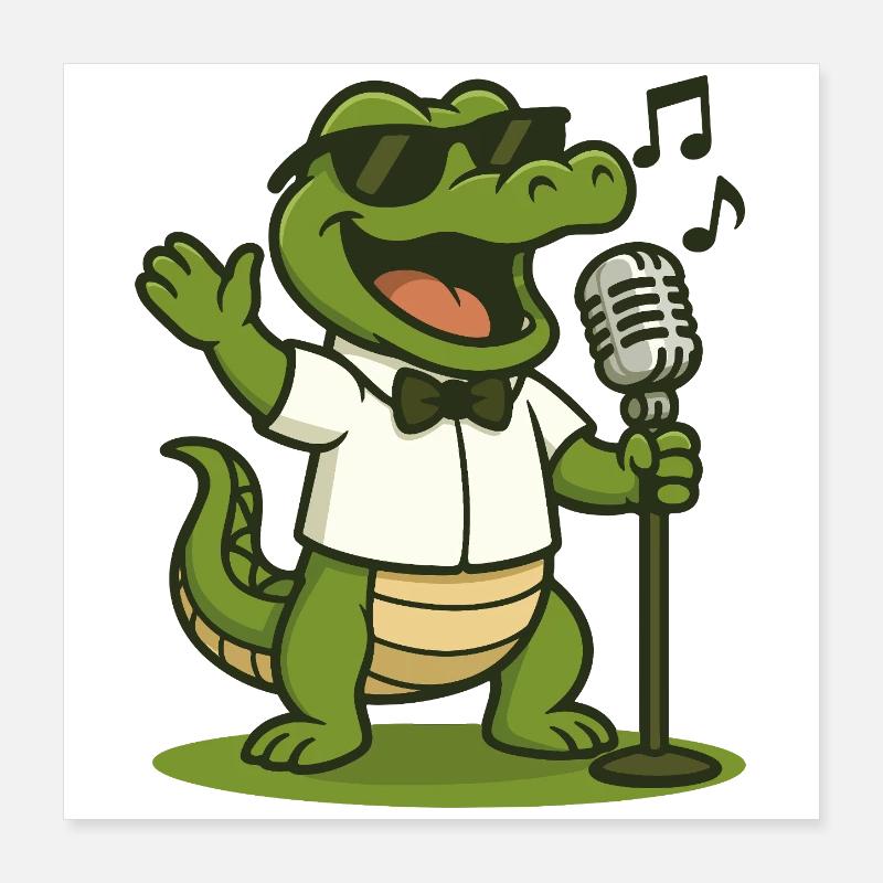 Karaoke-Gator Poster 40x40 cm