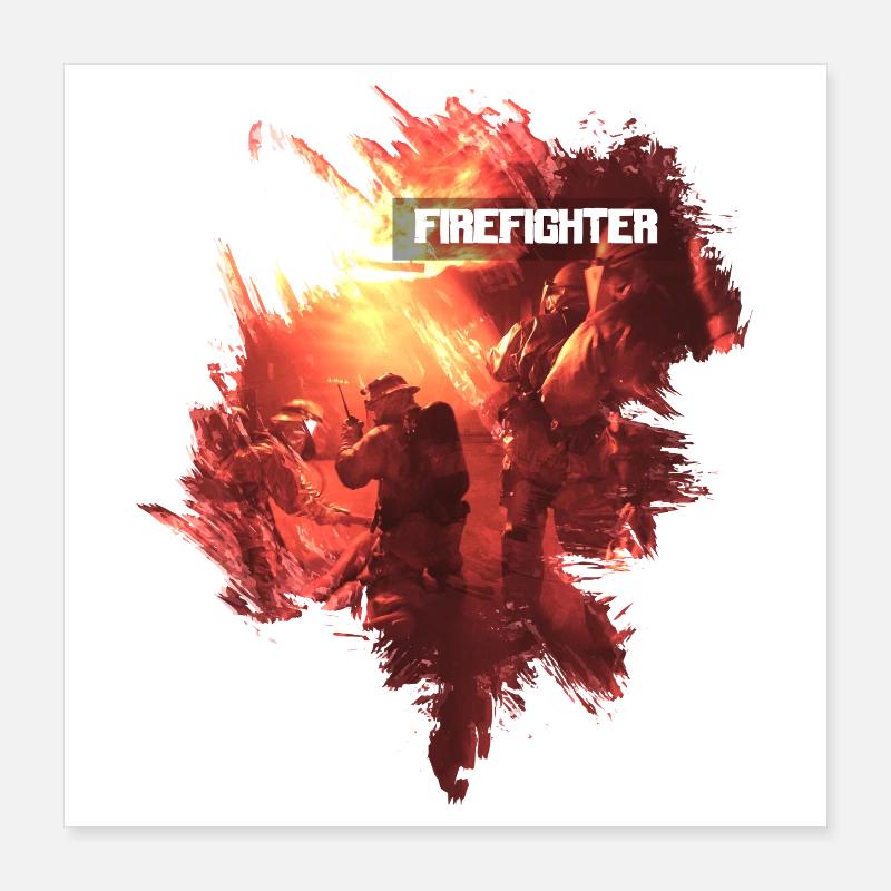 Firefighter Poster 16" x 16" (40x40 cm)