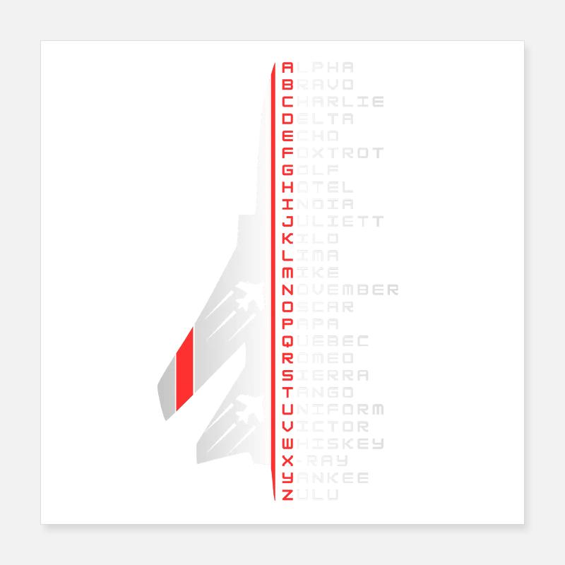 Phonetic alphabet Poster 40x40 cm