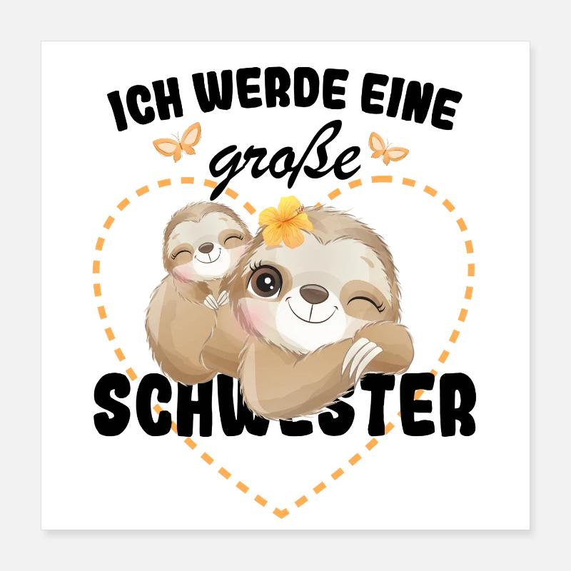 Nachwuchs Verkünden Ich Werde Große Schwester 2027 Poster 40x40 cm