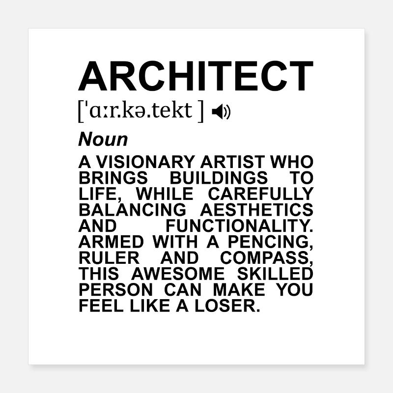 Architect Meaning Poster 16" x 16" (40x40 cm)