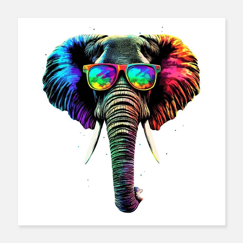 Trompe d’éléphant Afrique Safari Wilderness Éléphant Poster 40 x 40 cm