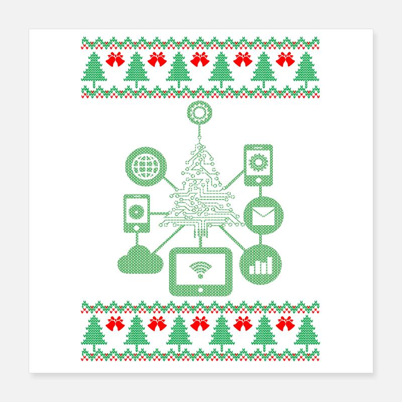 IT XMAS – Noël drôle de nerd Poster 40 x 40 cm
