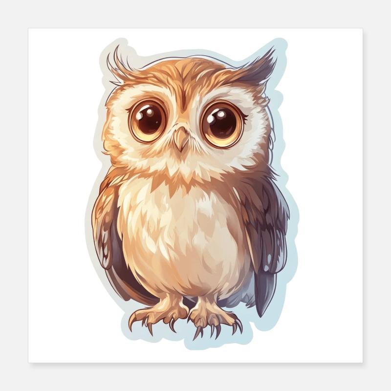Hibou Poster 40 x 40 cm