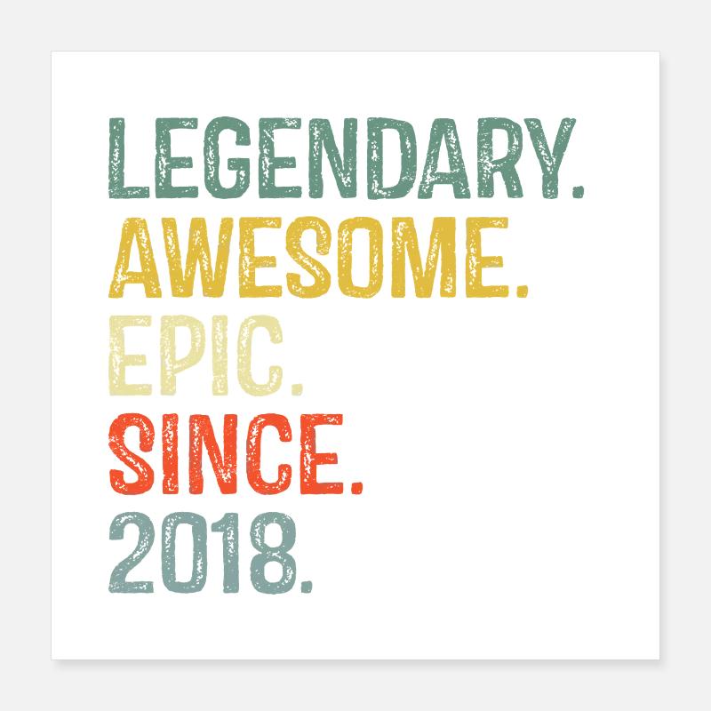 Mutiges Retro-Regenbogen-Textdesign Poster 40x40 cm