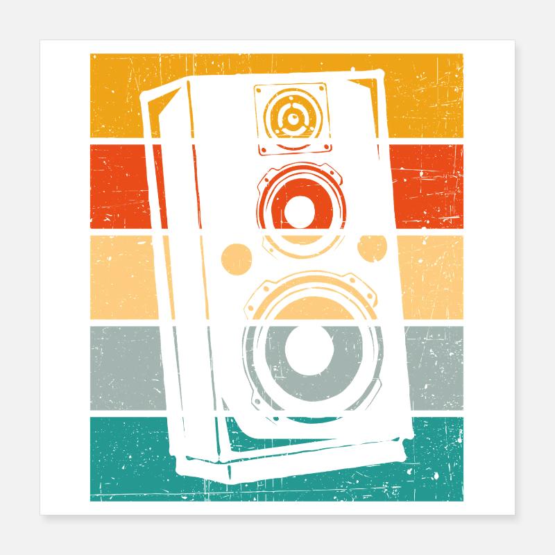 Haut-parleur rétro Poster 40 x 40 cm