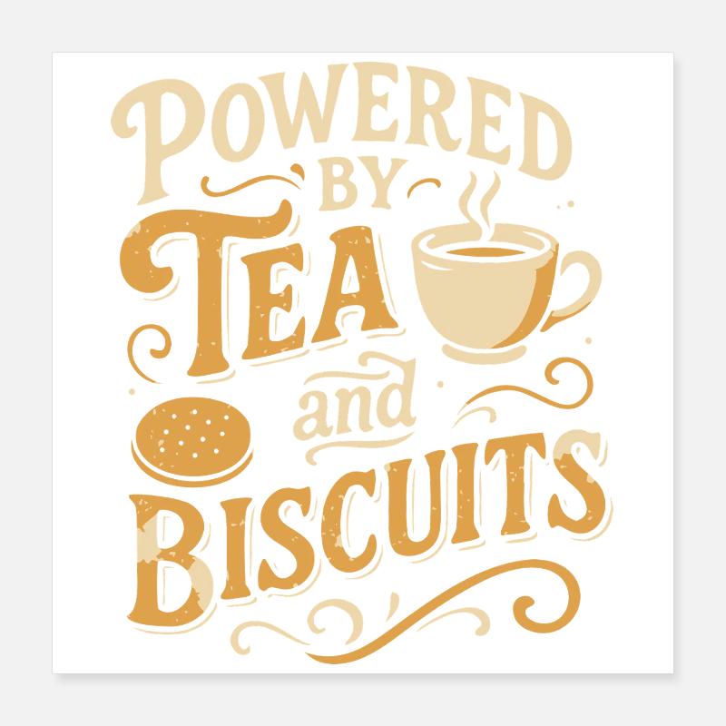 Expression réconfortante de thé et biscuits Poster 40 x 40 cm