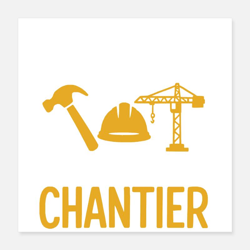 I can't, I have a construction site, design, humor, work Poster 16" x 16" (40x40 cm)