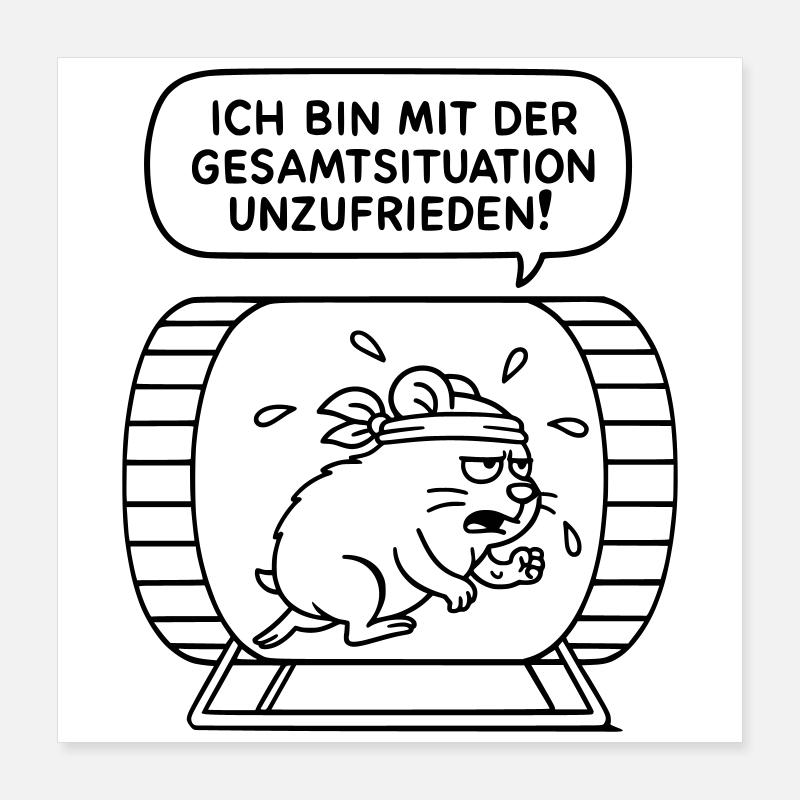Insatisfait de la situation générale ! COULEUR SOUHAITÉE ! Poster 40 x 40 cm