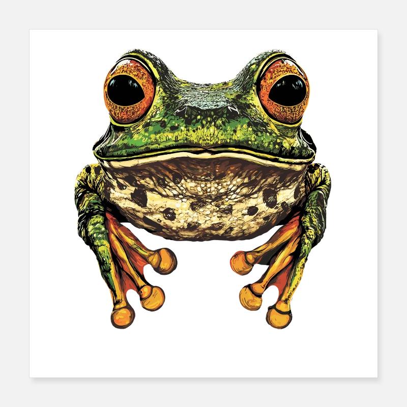 Frog Little Toad Tree Frog Frog Prince Frogs Poster 16" x 16" (40x40 cm)