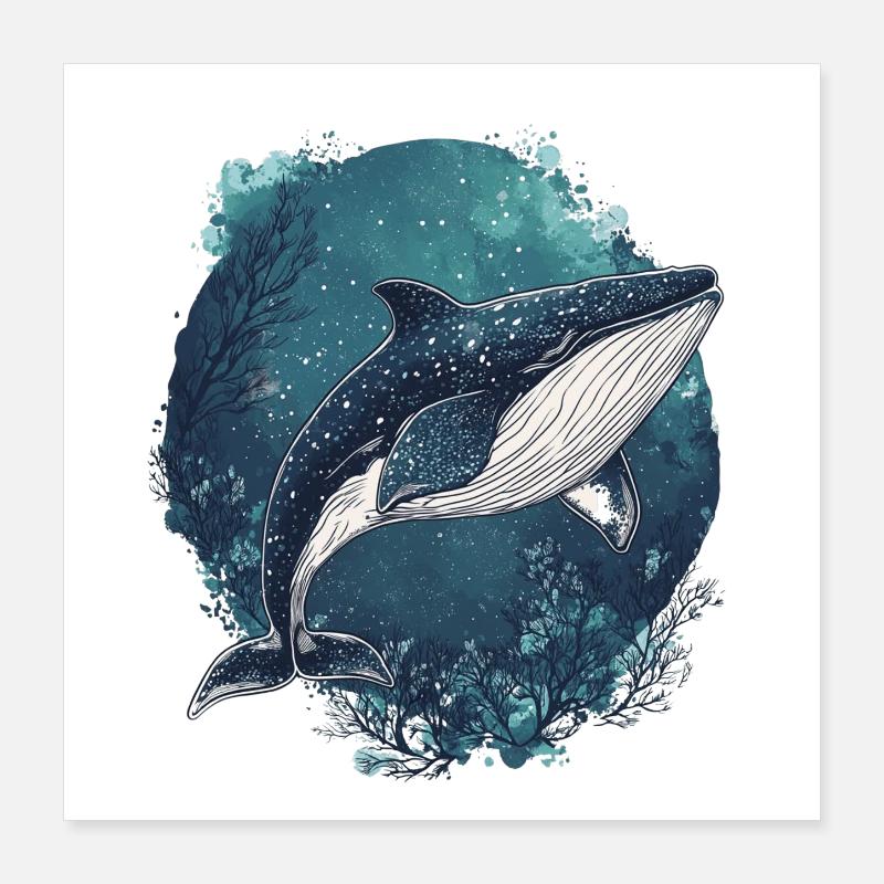 baleine Poster 40 x 40 cm
