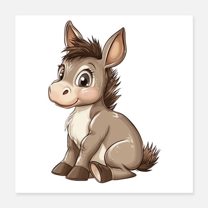 Esel Poster 40x40 cm