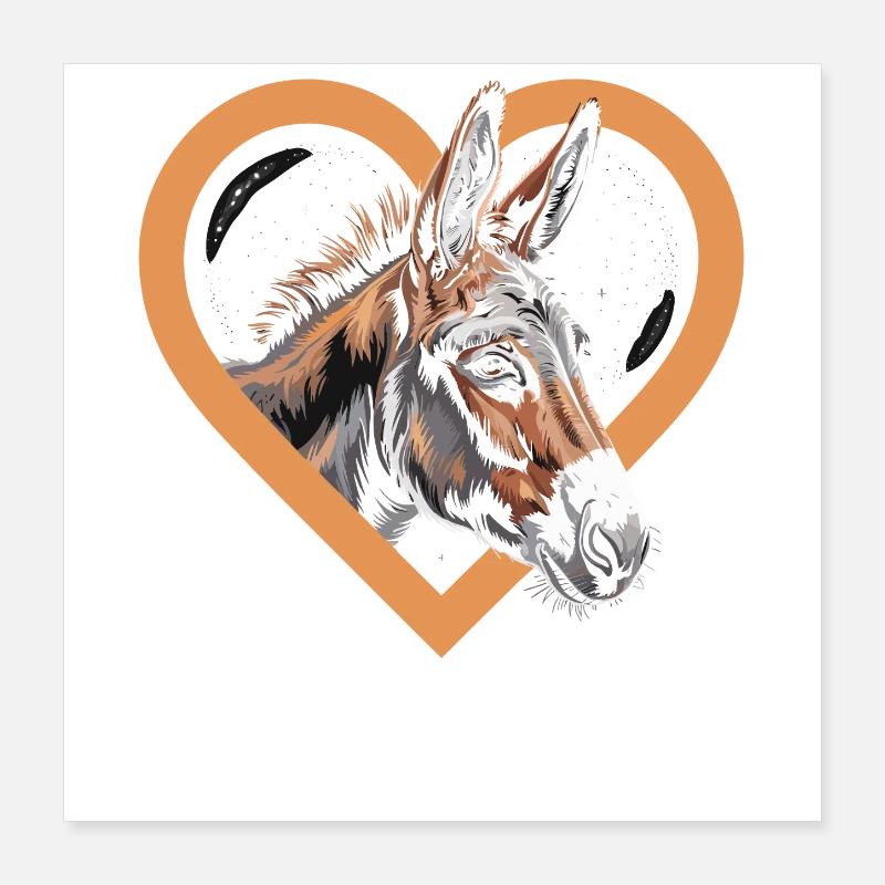 Donkey Heart Design Poster 16" x 16" (40x40 cm)