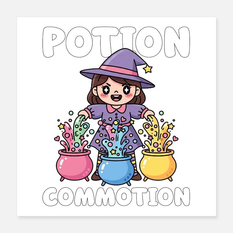 POTION COMMOTION - SORCIÈRE HALLOWEEN Poster 40 x 40 cm