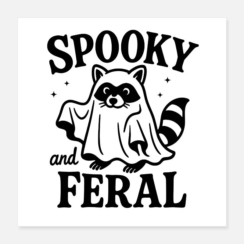 Conception de raton laveur d’Halloween effrayant et sauvage Poster 40 x 40 cm