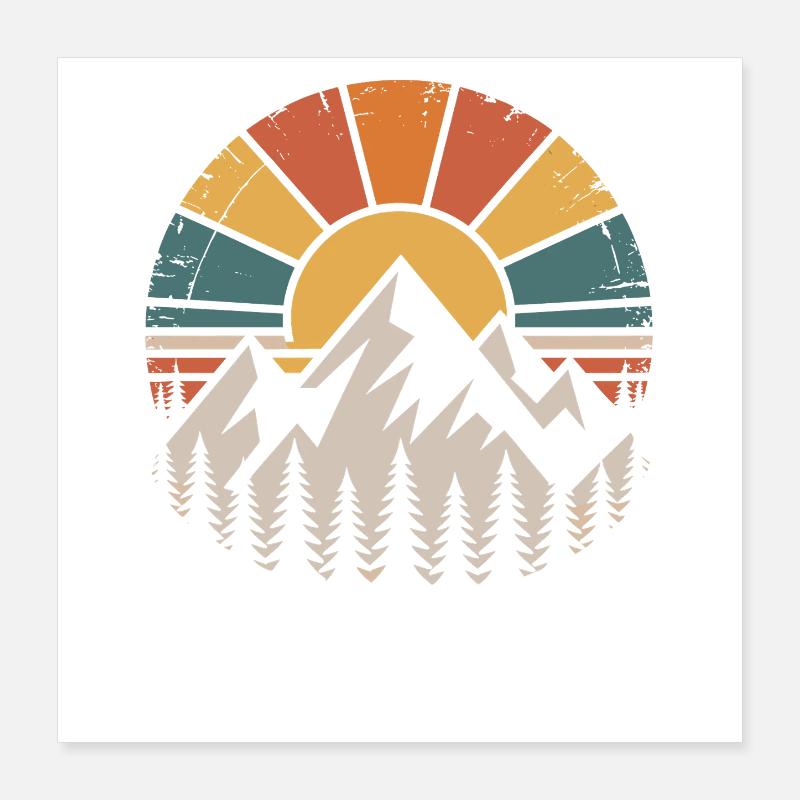 Mountains and sunset design Poster 16" x 16" (40x40 cm)