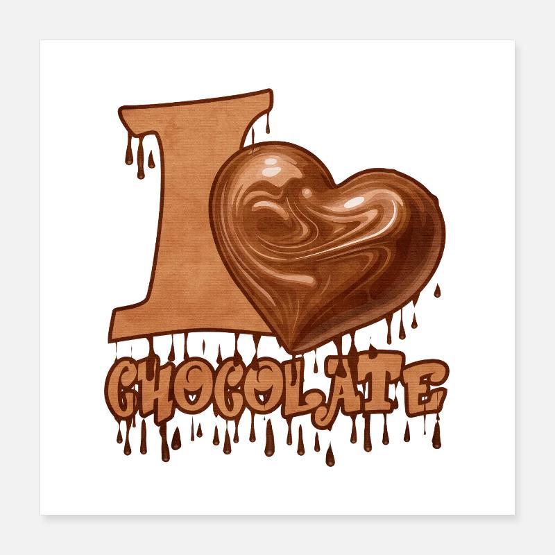 Schokoladenherz mit Melanin-Effekt Poster 40x40 cm