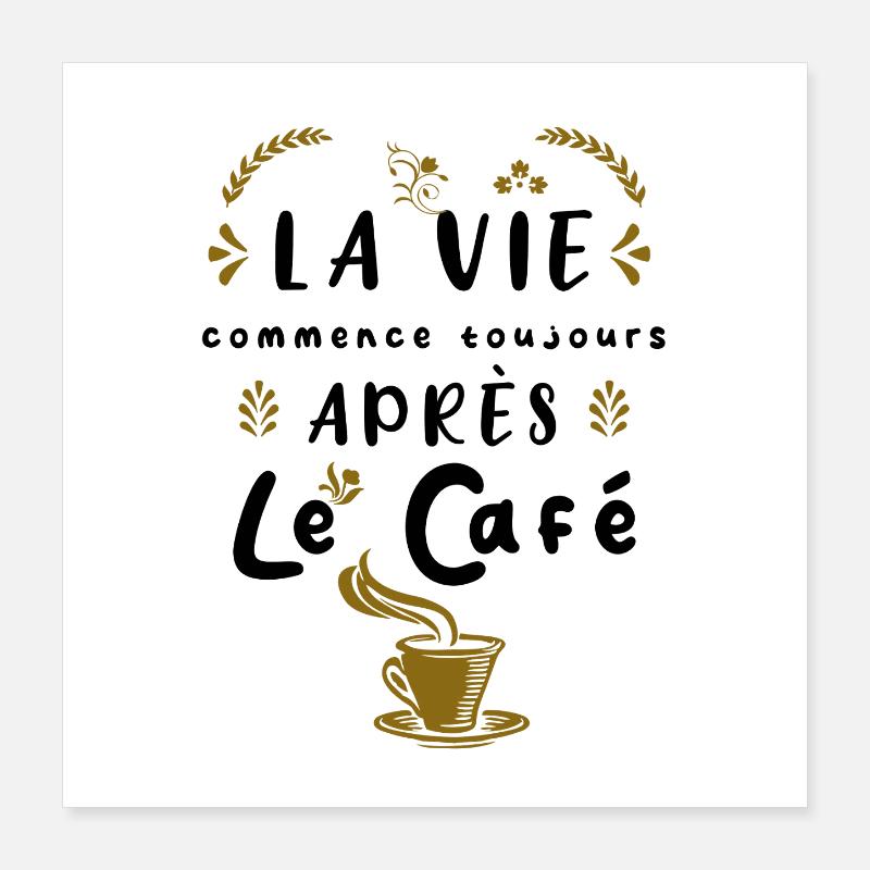 Life Begins After Coffee Humor Caffeine Poster 16" x 16" (40x40 cm)