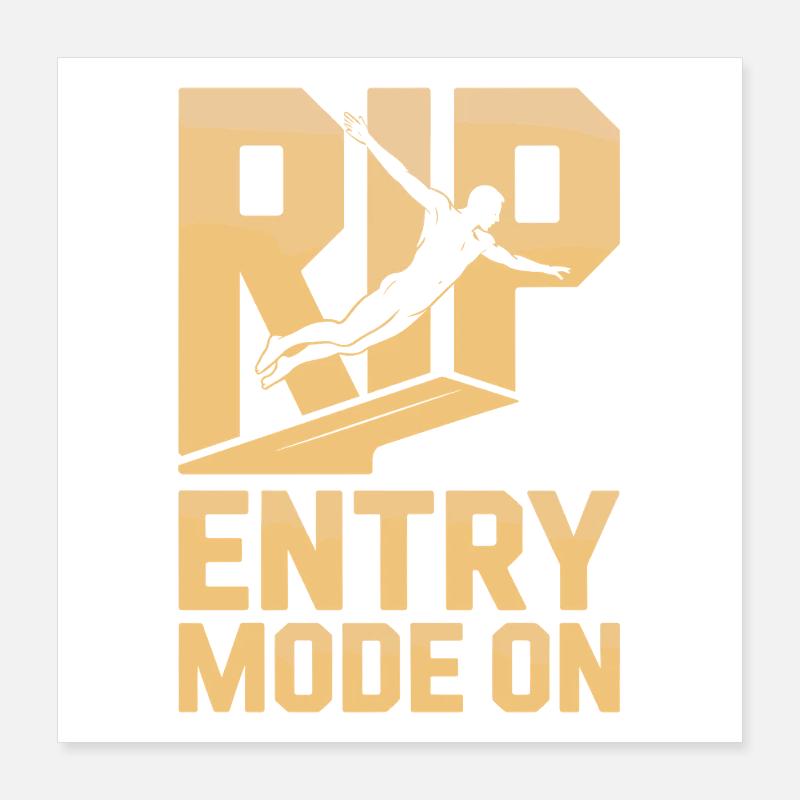 Kunstspringen Turmspringer Sprungbrett Poster 40x40 cm