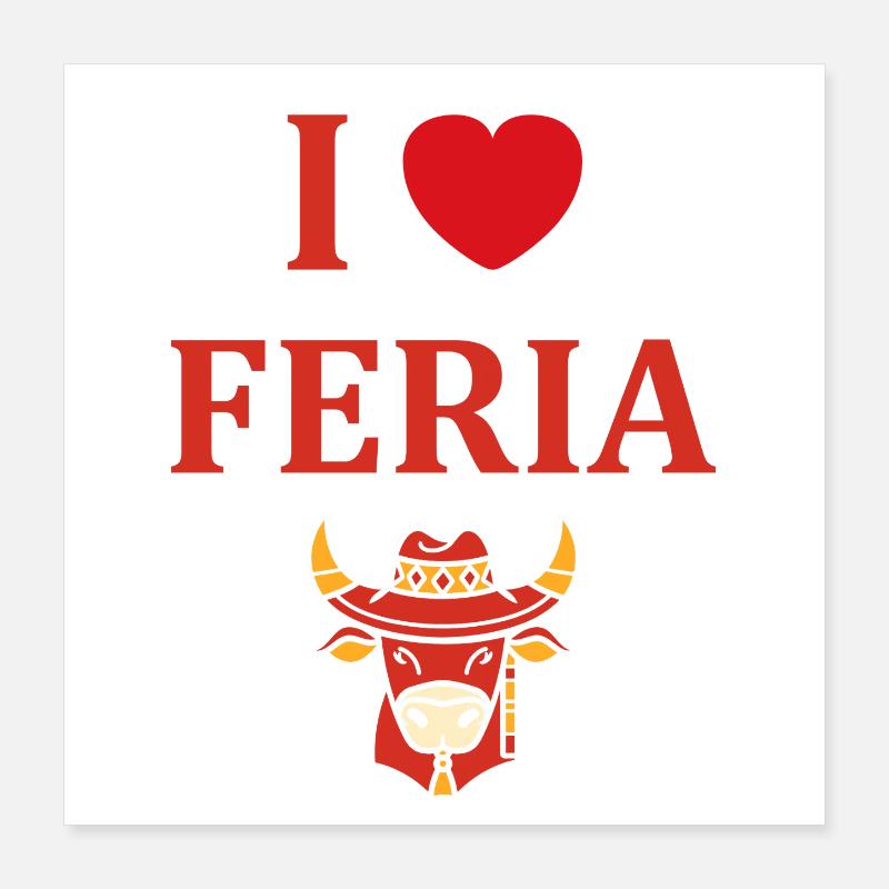 Poster Feria with Taurus and Feria Hat Poster 16" x 16" (40x40 cm)