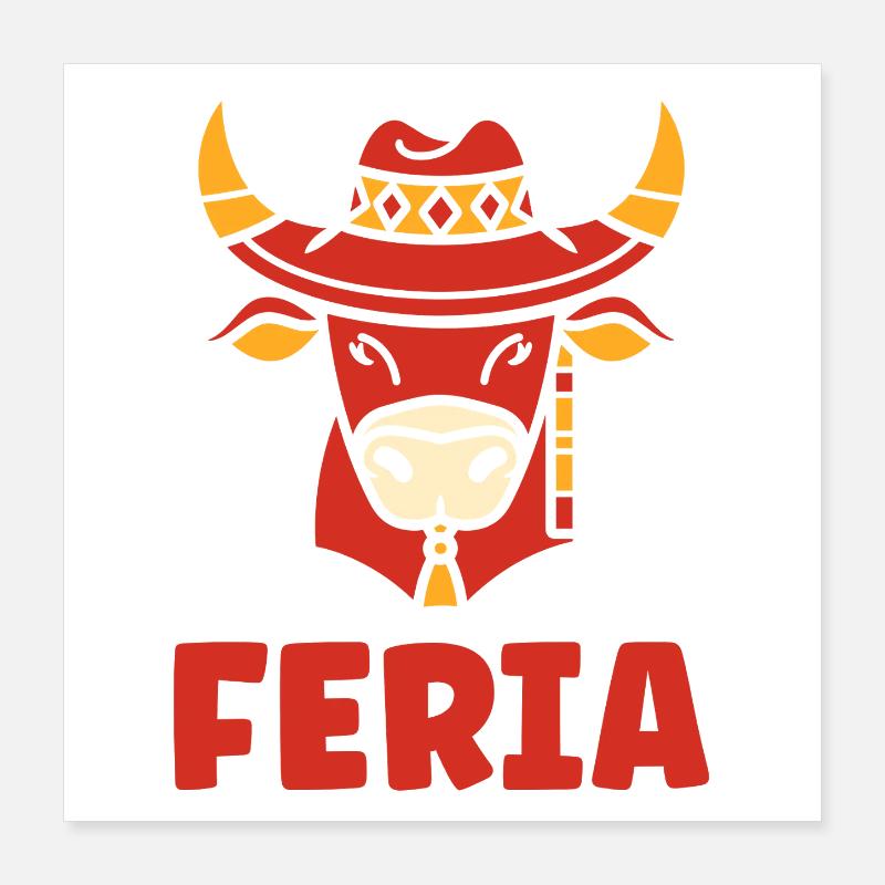 Tête de Bœuf Féria Azulejos Poster 40 x 40 cm