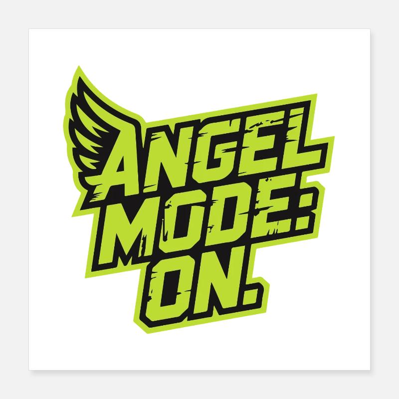 Modèles d’anges sur une typographie verte audacieuse Poster 40 x 40 cm