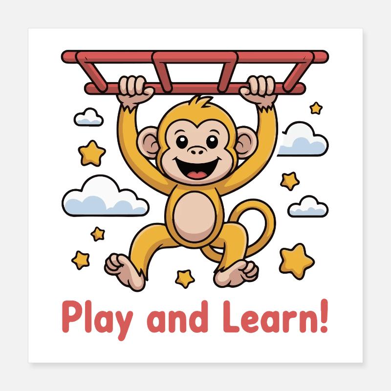 Conception d'une aire de jeux pour singes joyeux Poster 40 x 40 cm