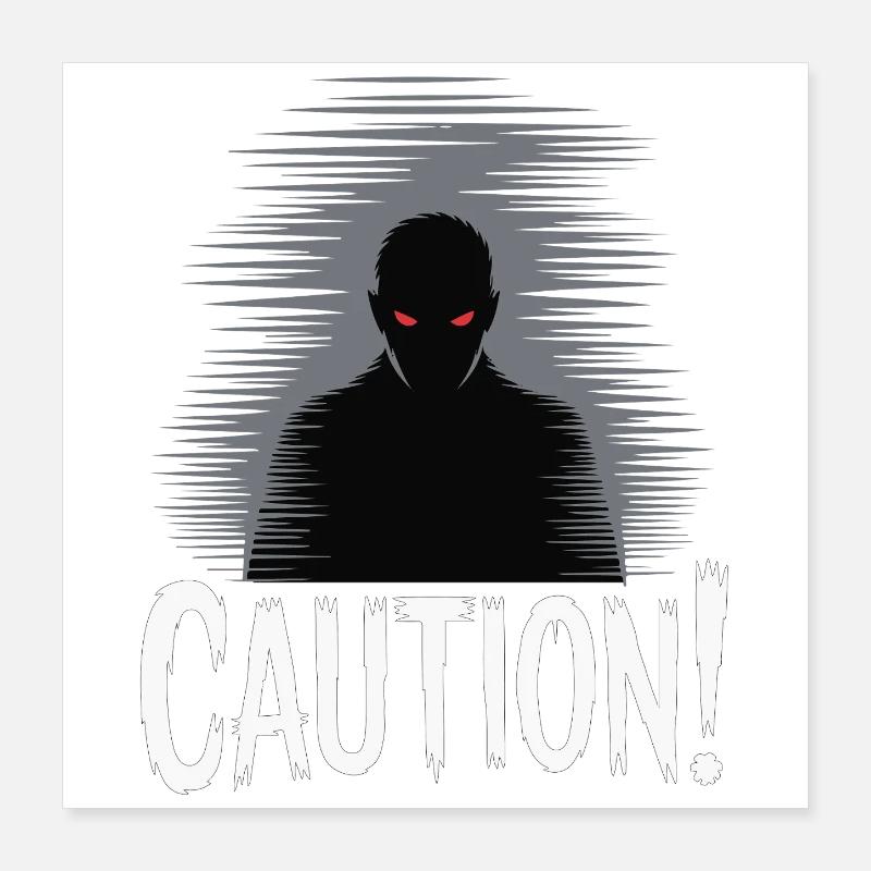 Dark Shadow Caution Graphic Poster 16" x 16" (40x40 cm)
