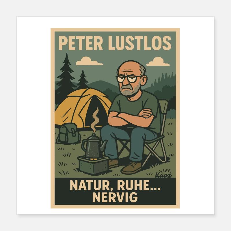 Peter Listless Nature Camping Design Poster 40 x 40 cm