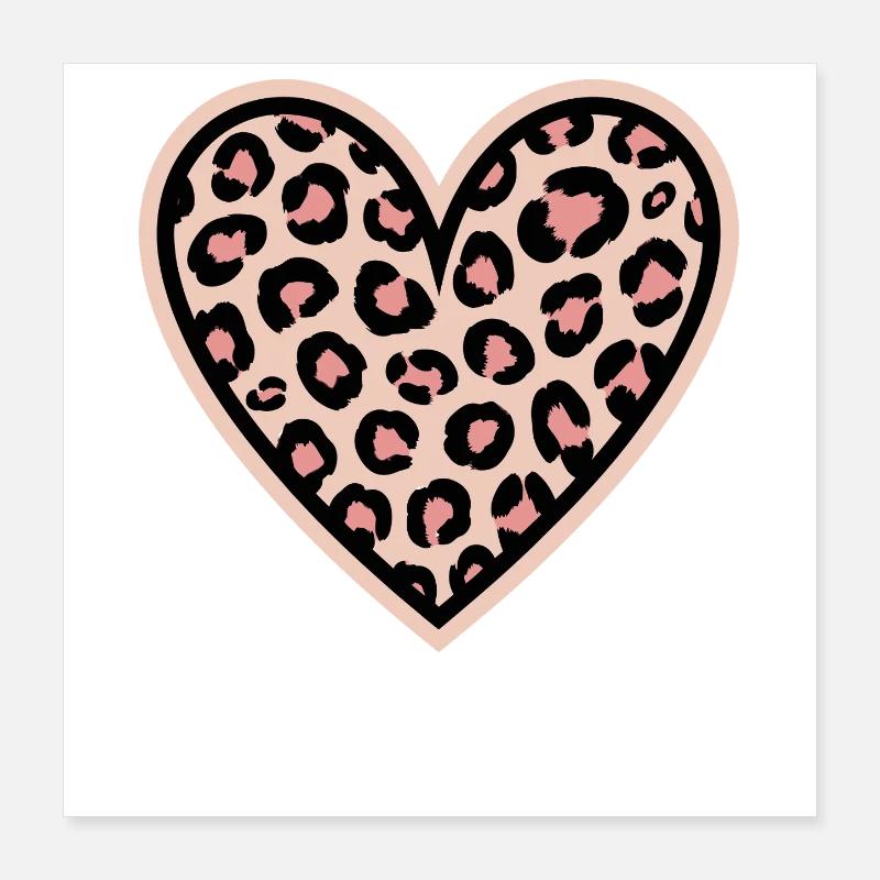 Leopard Herzmuster Poster 40x40 cm
