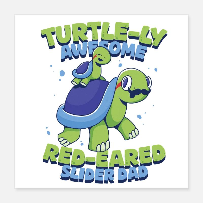 Red-eared Turtle Poster 16" x 16" (40x40 cm)