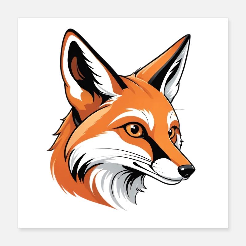 Realistic fox graphic for clothing Poster 16" x 16" (40x40 cm)