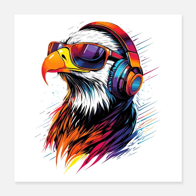 Aigle Pygargue à tête blanche Aigle royal Pygargue à queue blanche Poster 40 x 40 cm