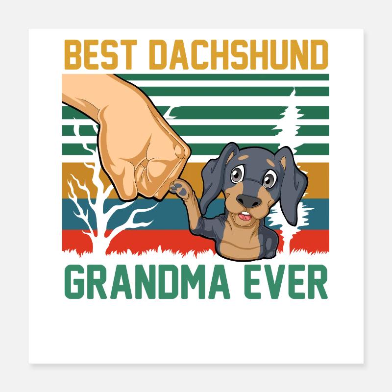Meilleur design de grand-mère teckel de tous les temps Poster 40 x 40 cm