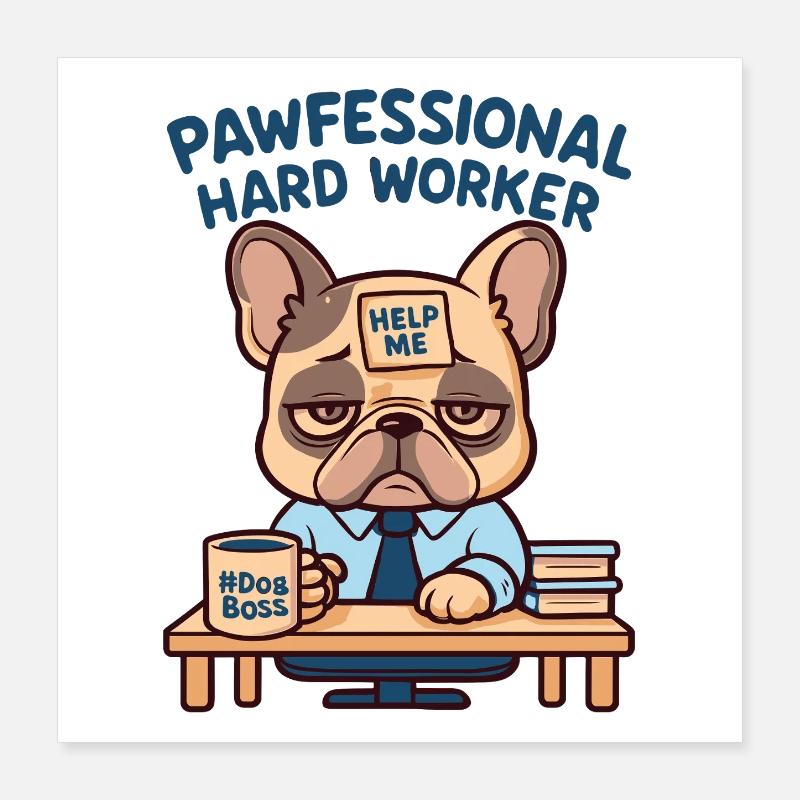 Conception de dessin animé de chien de compagnie Poster 40 x 40 cm