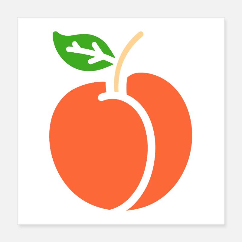 Pêche Minimaliste et Éclatante Nectarine Poster 40 x 40 cm