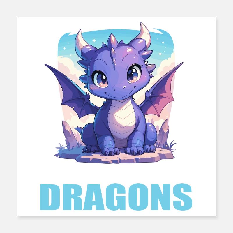 Drachen Drache Poster 40x40 cm