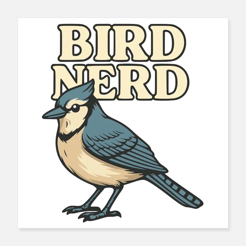 Motif Nerd Oiseau 2 Poster 40 x 40 cm